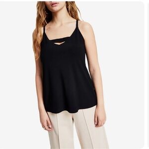 NWT Bar Iii Black Sleeveless Cutout Top size S